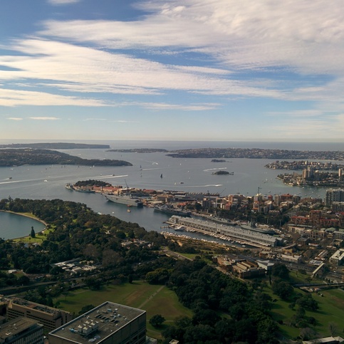 The estuary mouth of the Parramatta River and the entrance to
Sydney's harbour The estuary mouth of the Parramatta River and the entrance to
Sydney's harbour