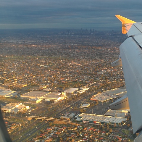 Melbourne suburbs with the skyline in the background Melbourne suburbs with the skyline in the background