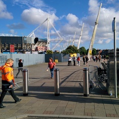 One Direction fans on their way to Cardiff stadium One Direction fans on their way to Cardiff stadium