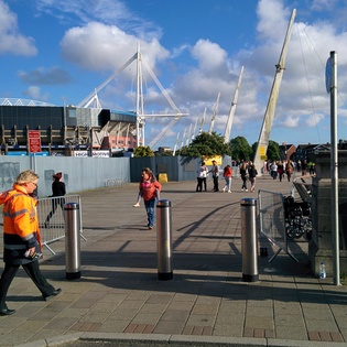 One Direction fans on their way to Cardiff stadium One Direction fans on their way to Cardiff stadium
