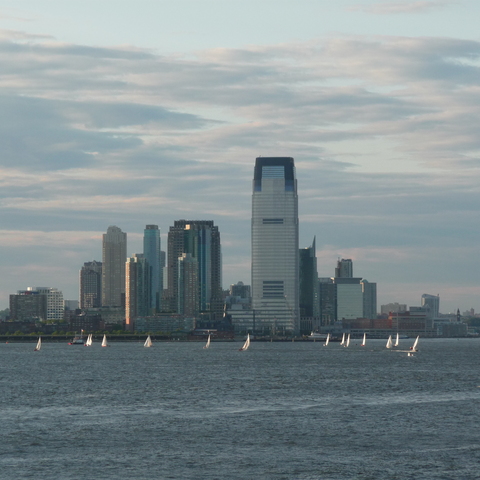 View from the Staten Island Ferries to Downtown Manhattan