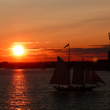 View from the Staten Island Ferries to the Statue of Liberty
