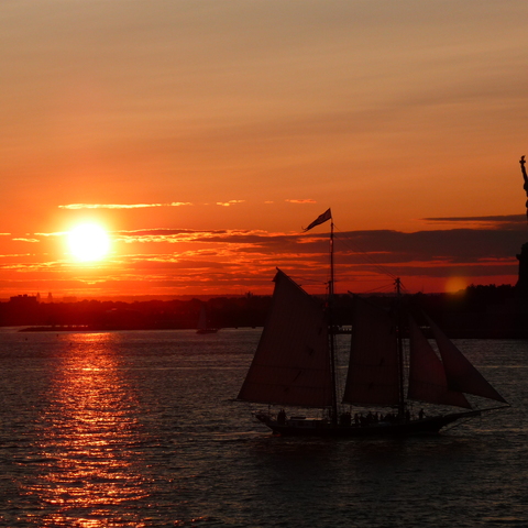 View from the Staten Island Ferries to the Statue of Liberty