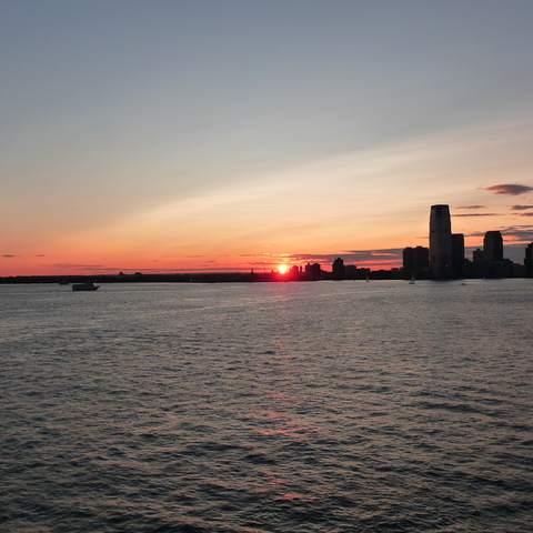 View from the Staten Island Ferries to Downtown Manhattan
