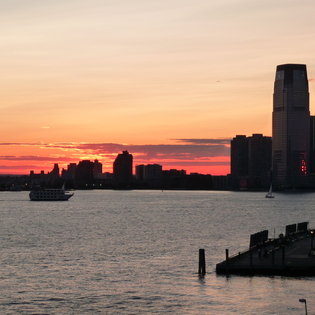 View from the Staten Island Ferries to Downtown Manhattan