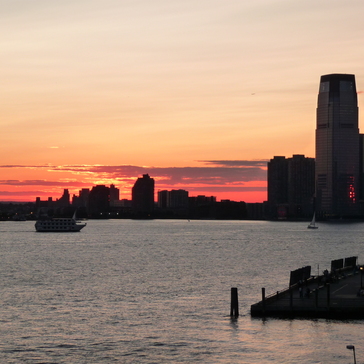 View from the Staten Island Ferries to Downtown Manhattan