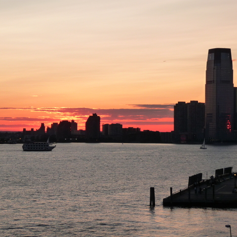 View from the Staten Island Ferries to Downtown Manhattan